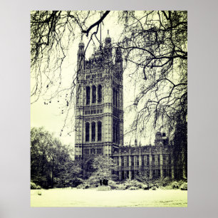 Affiche Westminster, Parlement, Hiver Londres - Anglais