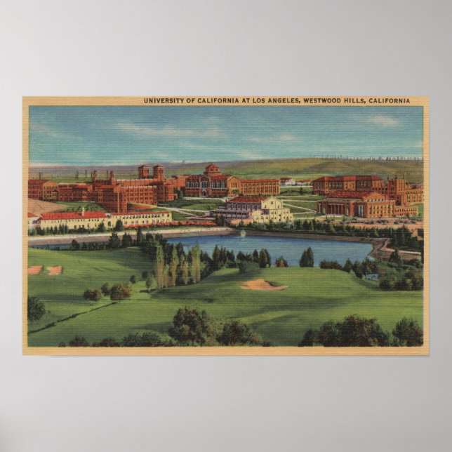 Affiche Westwood Hills, CA - Vue du campus de U.C.L.A. (Devant)