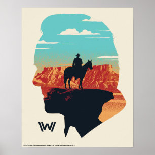 Affiche Westworld Dr Ford Silhouette Of Man en noir