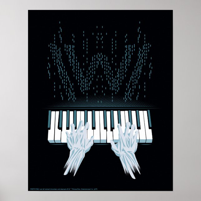 Affiche Westworld | Mains Android Sur Piano Joueur (Devant)