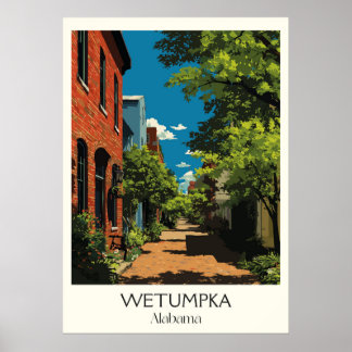 Affiche Wetumpka Alabama Historic Downtown