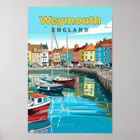 Weymouth England Travel Art Vintage Illustration