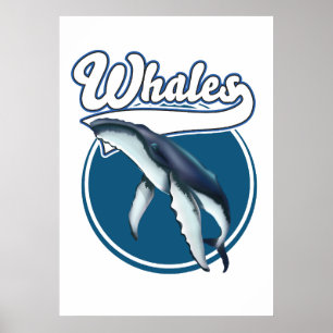 Affiche Whale cartoon logo