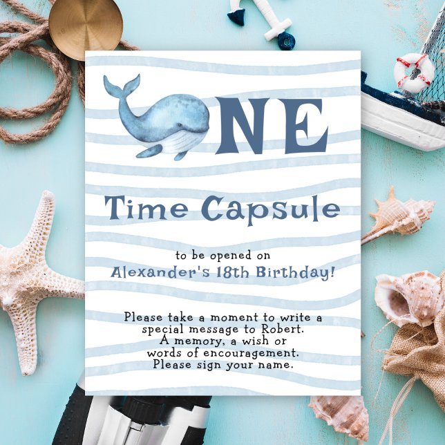 Affiche Whale Time Capsule 1st birthday (Créateur téléchargé)