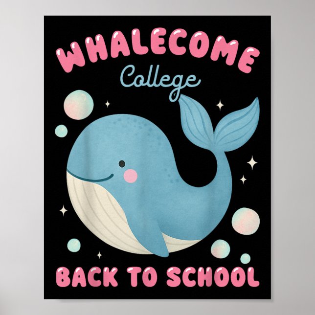 Affiche Whalecome Drôle Retour À L'École College Ocean Tea (Devant)