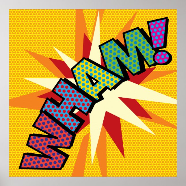 Affiche WHAM Bande dessinée rétro amusante Pop Art (Devant)