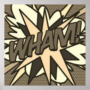 Affiche WHAM Bande dessinée rétro Fun Pop Art
