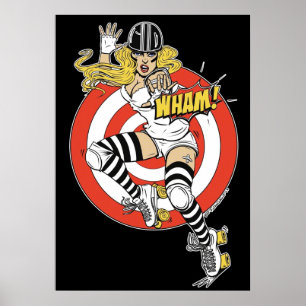 Affiche WHAM Roller Derby Comic pinup