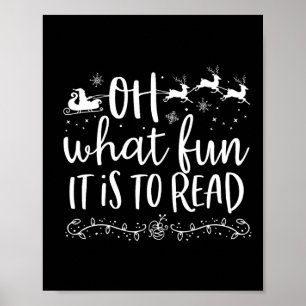 Affiche What Fun It Is To Read Librarian Christmas Book