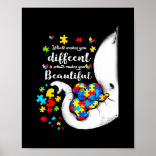 Affiche What Makes You Different Autism Child Elephant