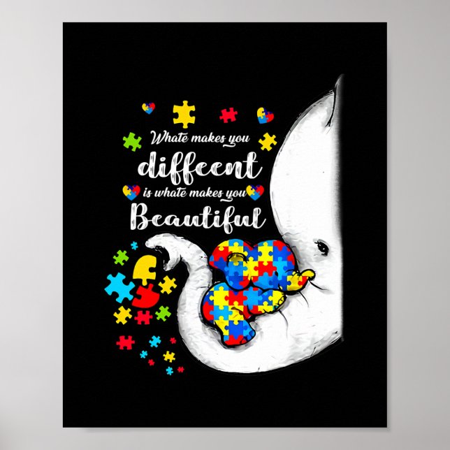 Affiche What Makes You Different Autism Child Elephant (Devant)