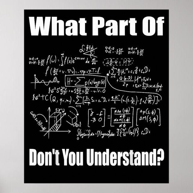 Affiche What Part Dont You Understand Funny Math Teacher (Devant)