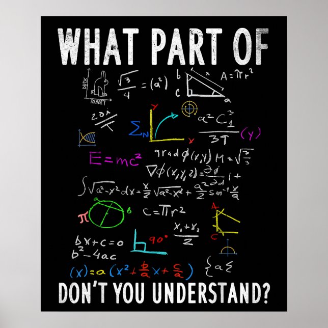 Affiche What part of dont you understand for math teacher (Devant)