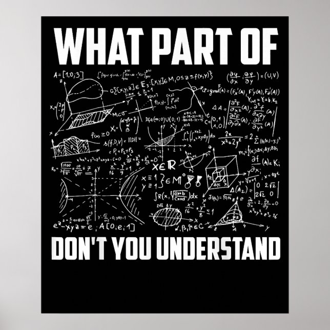 Affiche What Part Of Dont You Understand Fun Math Teacher (Devant)