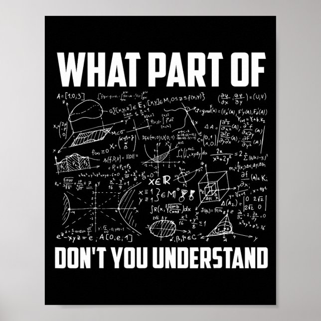 Affiche What Part Of Don't You Understand _ Funny Math Tea (Devant)