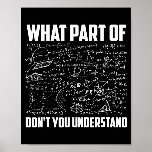 Affiche What Part Of Dont You Understand Math Teacher  (Devant)