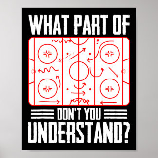 Affiche What Part Of Hockey Don't You Understand Ice Hocke