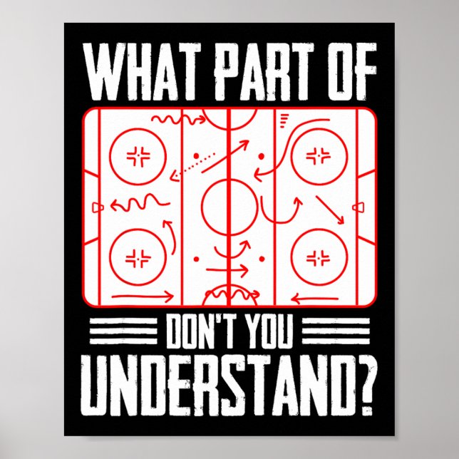 Affiche What Part Of Hockey Don't You Understand Ice Hocke (Devant)