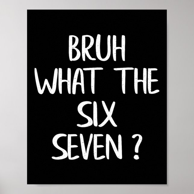 Affiche What The Bruh 67 Meme Funny Six Seven Gen Alpha Sl (Devant)