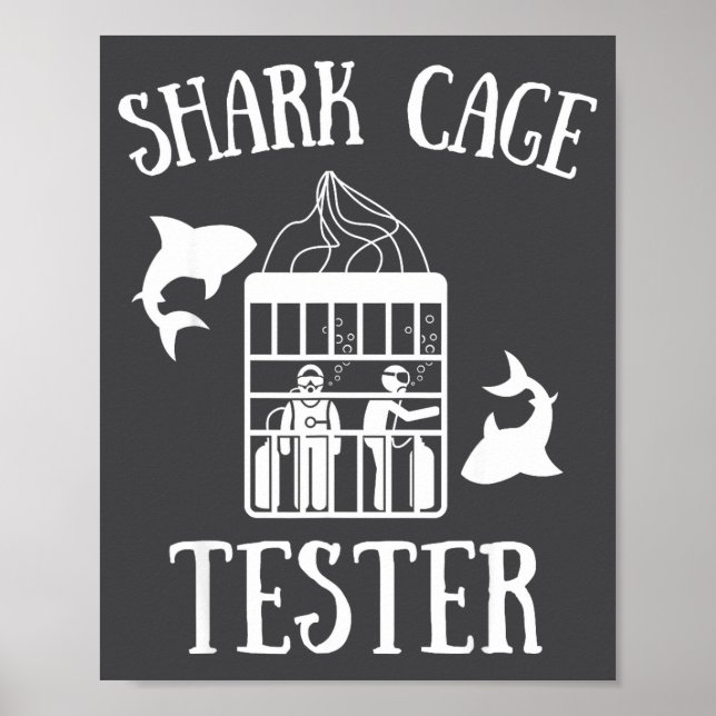 Affiche Wheelchair Handicap Humor Handicapped Shark Cage T (Devant)