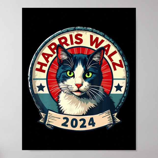 Affiche Wheimer 2024 Chat Drôle Élection Kamala Harris Tim (Devant)