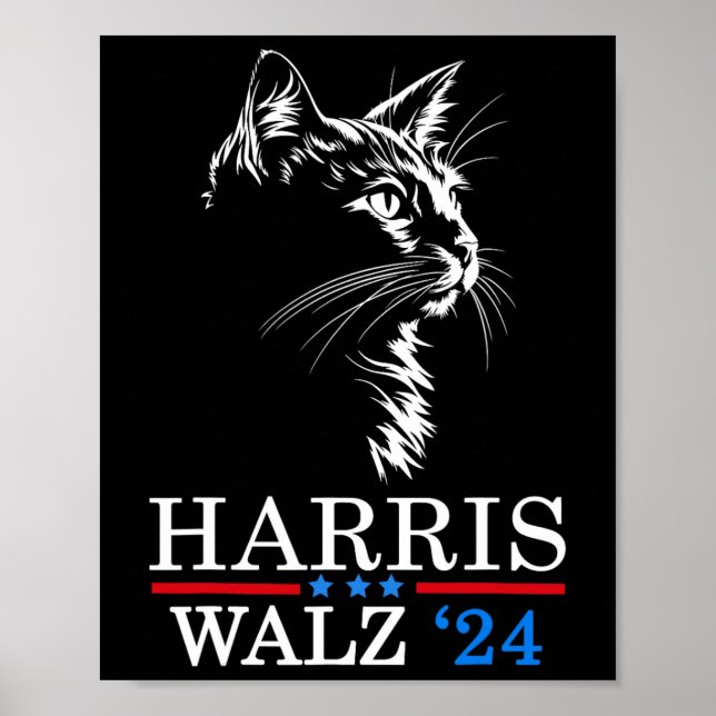 Affiche Wheimer 2024 Drôle Chat Élection Kamala Harris Tim (Devant)