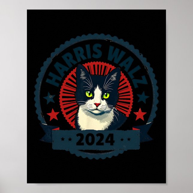 Affiche Wheimer 2024 Funny Cat Election Kamala Harris Tim (Devant)