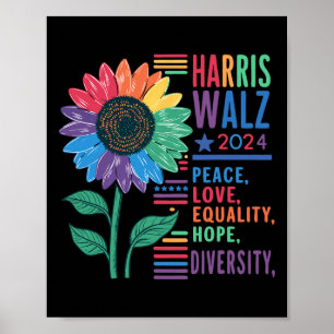 Affiche Wheimer Paix Aimer Égalité Espoir Diversité Kamala