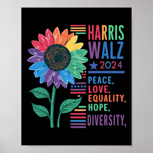 Affiche Wheimer Paix Aimer Égalité Espoir Diversité Kamala (Devant)