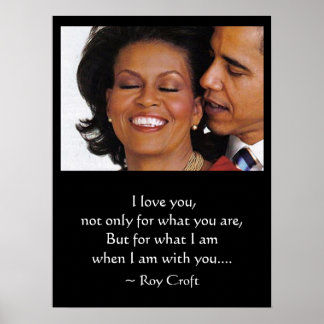 AFFICHE WHEN I AM WITH YOU POSTER, BARACK & MICHELLE OBAMA