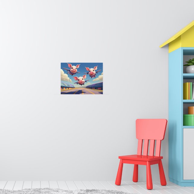 Affiche When Pigs Fly Funny Winged Pigs (Pépinière 1)