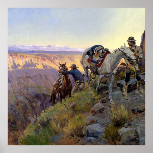 Affiche "When Shadows Hint Hint Death" de Charles M Russel (Devant)