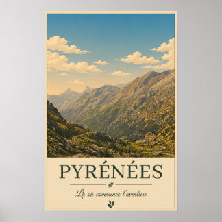 Affiche Where Every Road Leads to Wonder – Pyrénées