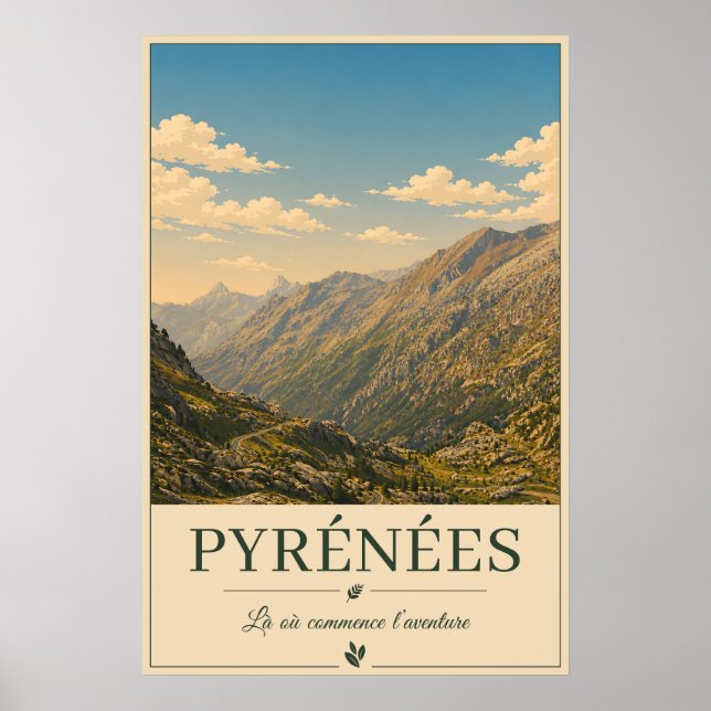 Affiche Where Every Road Leads to Wonder – Pyrénées (Devant)