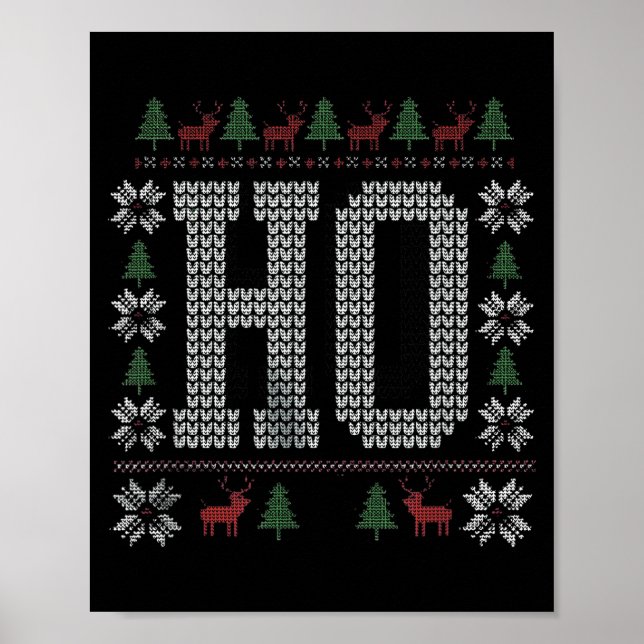 Affiche Where My Ho's At Ho Matching Couple Christmas Ugly (Devant)