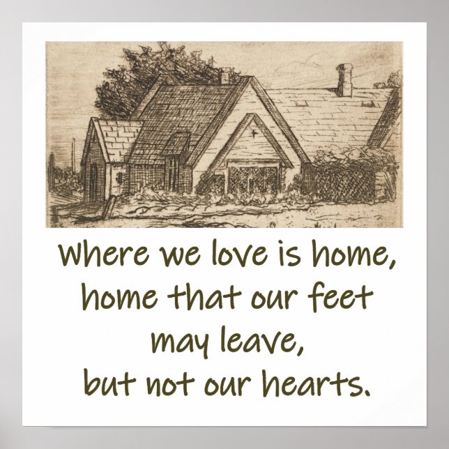 Affiche Where We Love Is Home - Home Quote  (Devant)