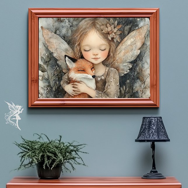 Affiche Whimsal Winter Woodland Fairy & Fox Nursery Art (Créateur téléchargé)