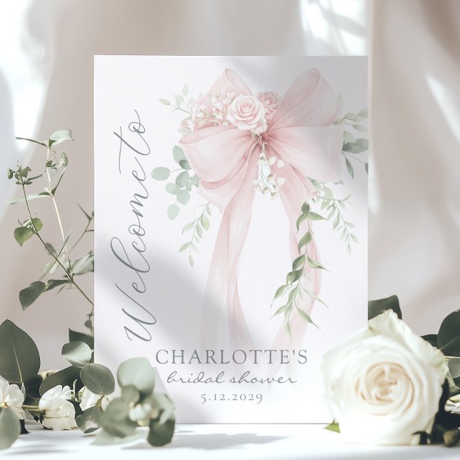 Affiche Whimsical Bow Bridal Shower Welcome (Créateur téléchargé)