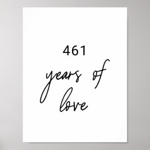 Affiche Whimsical Calligraphy Years of Love Wedding Sign