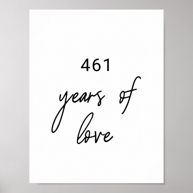 Affiche Whimsical Calligraphy Years of Love Wedding Sign (Devant)