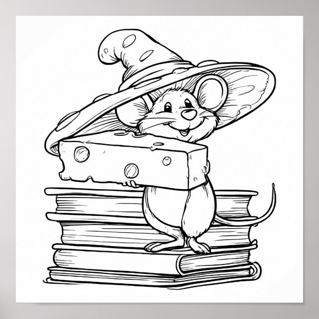 Affiche Whimsical Cartoon Art: Mirthful Mouse Character (Devant)