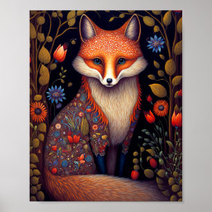 Affiche Whimsical Fox Woodland Imaginaire Art