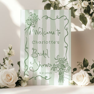 Affiche Whimsical Fresh off the Market Sage vert nuptiale