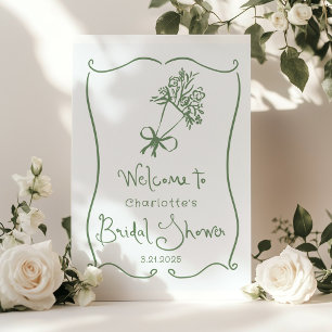 Affiche Whimsical Fresh off the Market Sage vert nuptiale
