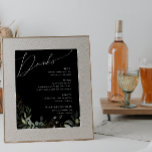 Affiche Whimsical Greenery Gold Black Mariage Boissons Men<br><div class="desc">Entrez dans un monde enchanteur grâce à notre affiche de menu de boissons mariage noir doré, idéal pour votre mariage botanique de printemps. Décorée d'eucalyptus vert sauge et d'accents dorés, cette affiche du menu boissons exhale élégance et fantaisie moderne. Imaginez vous promener dans un jardin d'été magique, entouré par les...</div>