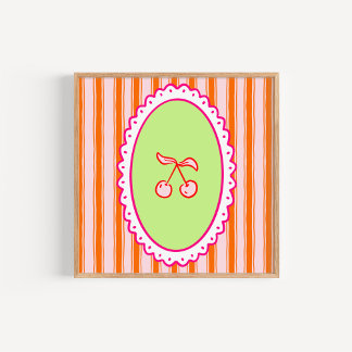 Affiche Whimsical Hand-Drawn Cherries Art