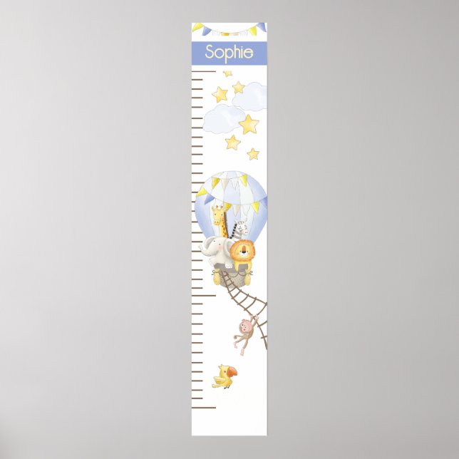 Affiche Whimsical Hot Air Balloon Growth Chart (Devant)