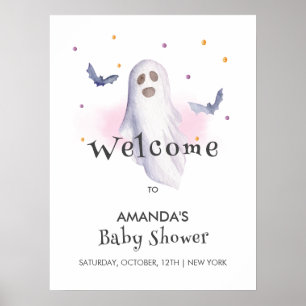 Affiche Whimsical Little Boo Halloween Baby shower Bienven