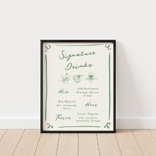 Affiche Whimsical Main Drake Green Signature Boissons