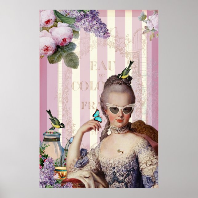 Affiche Whimsical  Marie Antoinette in winged sunglasses (Devant)